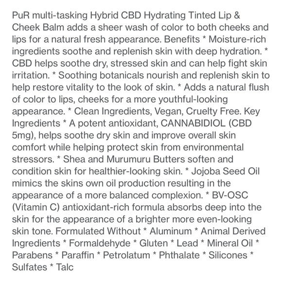 NIB Pur Hybrid Balm Hydrating Tinted Lip & Cheek Balm in Bubbly - Picture 4 of 15